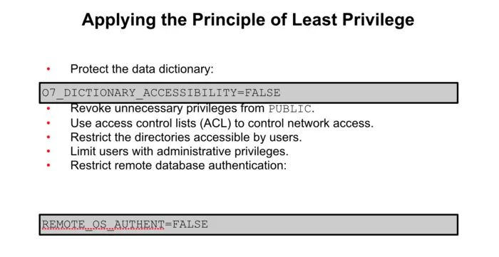Applying the Principle of Least Privilege