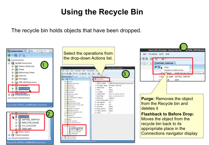 Using the Recycle Bin