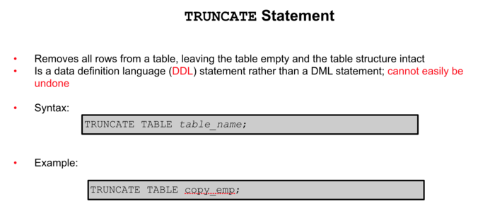 TRUNCATE