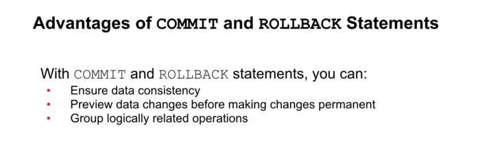 COMMIT & ROLLBACK