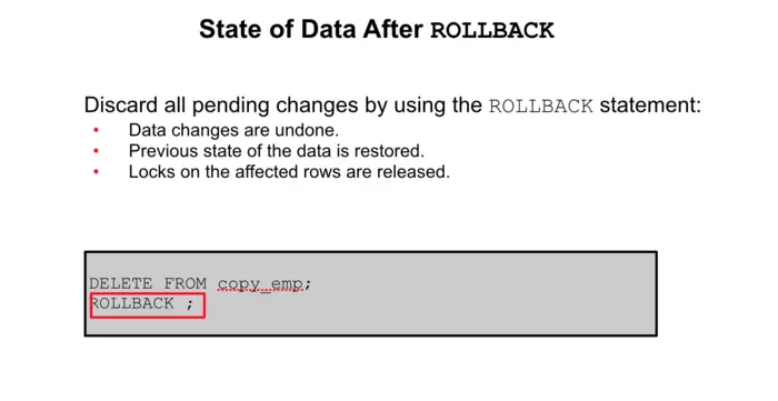 State of Data After ROLLBACK