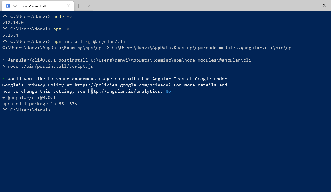全局安装 Angular CLI