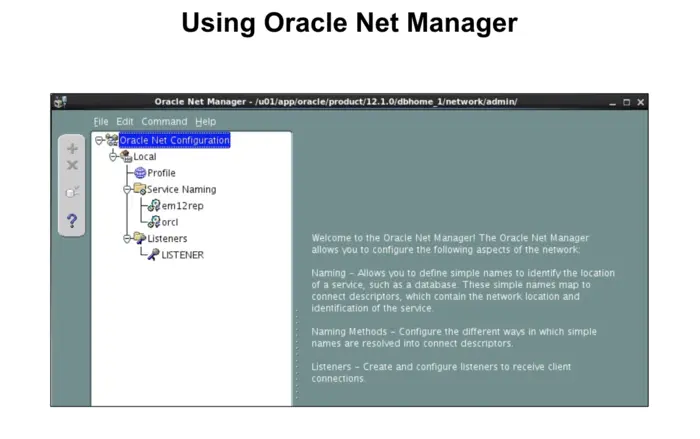 Using Oracle Net Manager