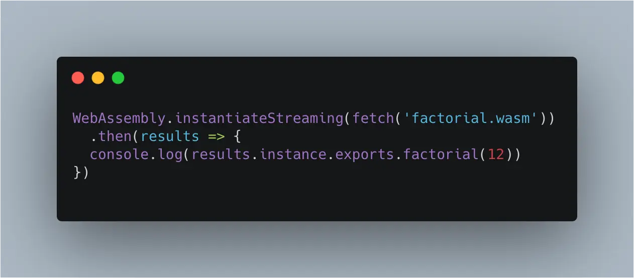 调用 WASM 文件的 JS 代码