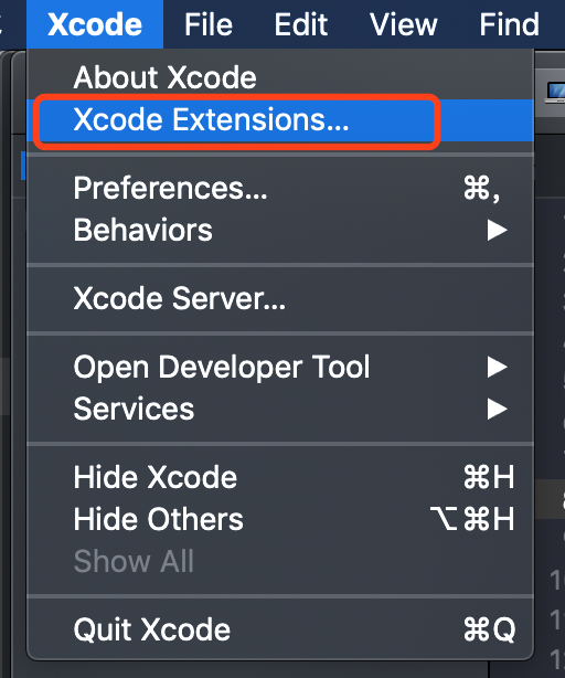 Xcode扩展入口