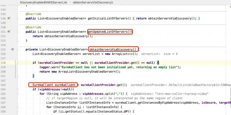 DiscoveryEnabledNIWSServerList#getUpdatedListOfServers