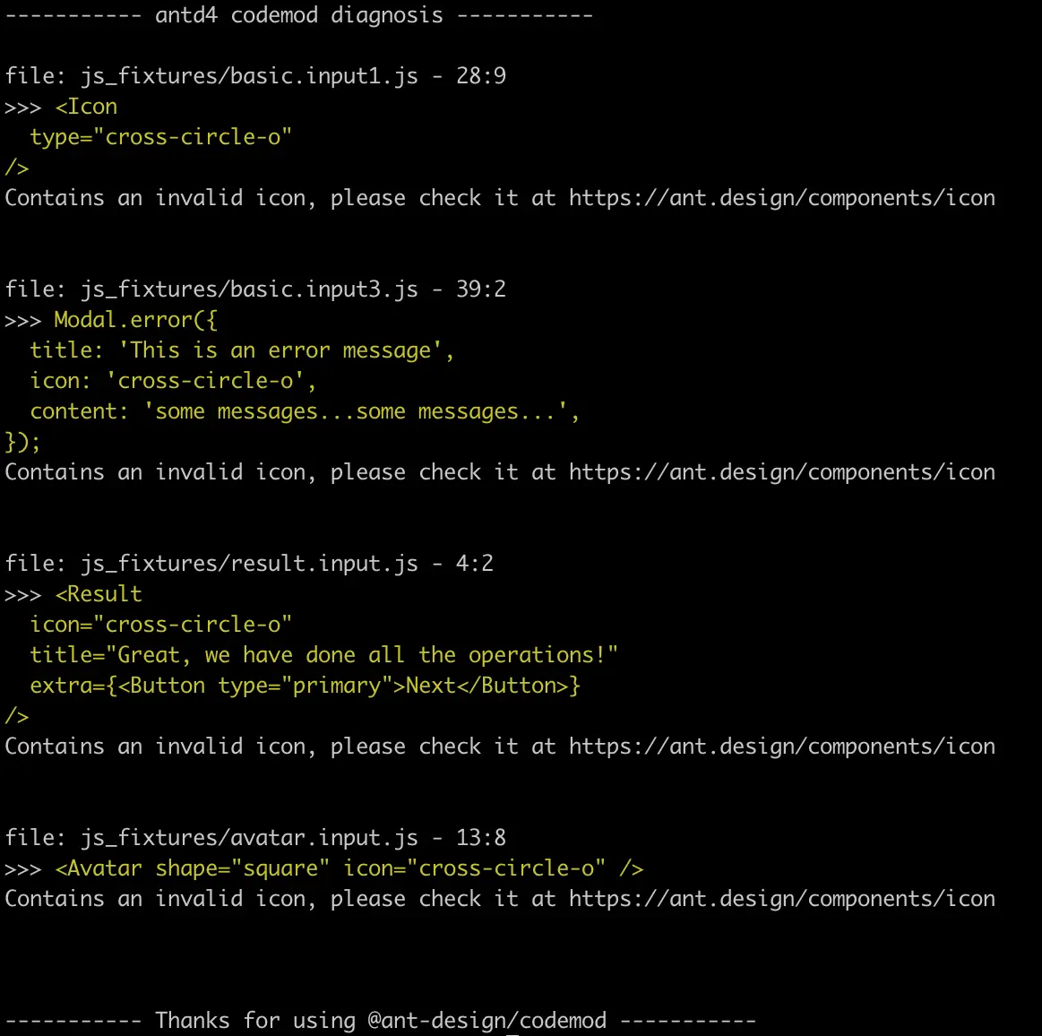 contains an invalid icon