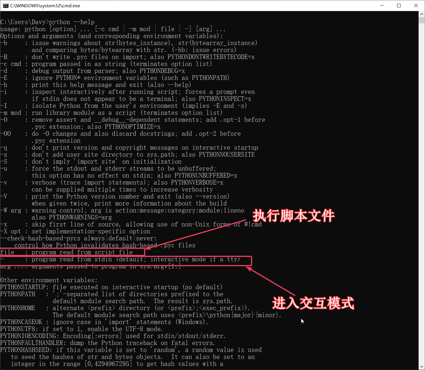 python --help