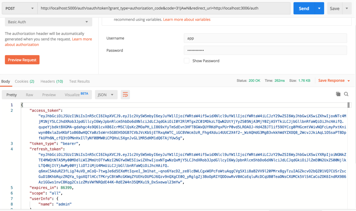 Code获取JWT Token API