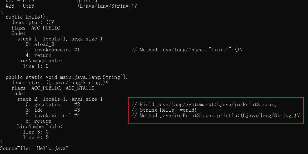 javap -verbose