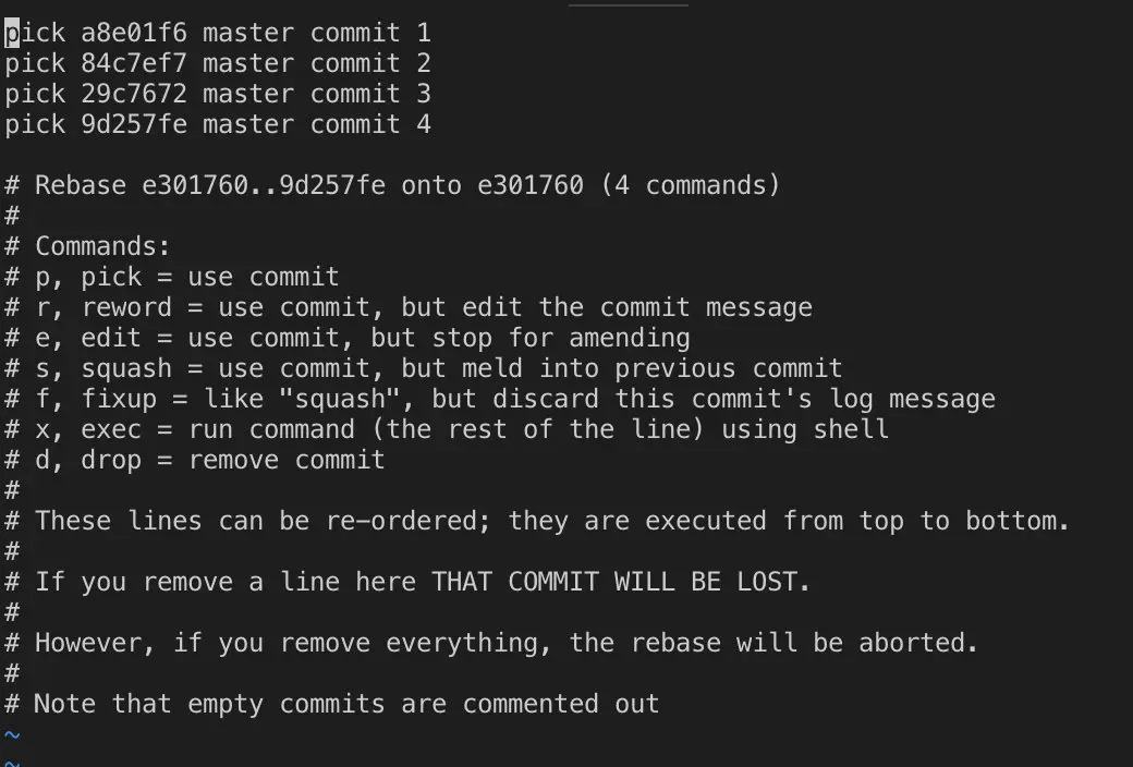 交互式rebase combine