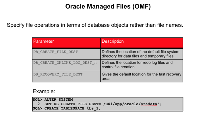 Oracle-Managed Files (OMF)