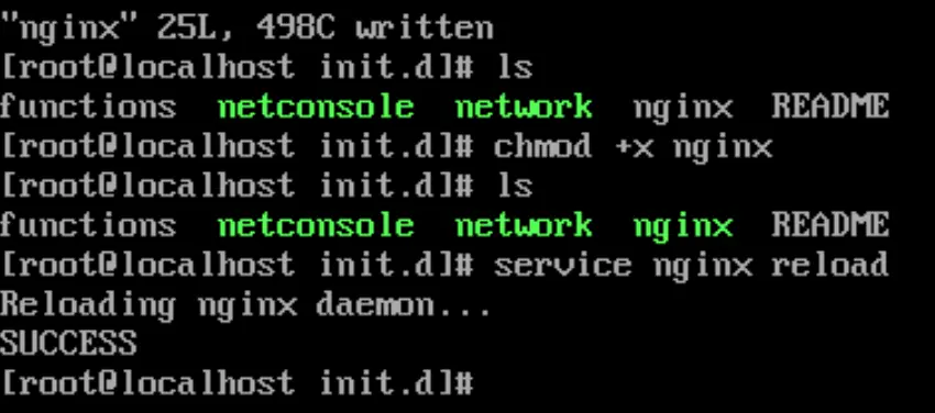 service nginx reload