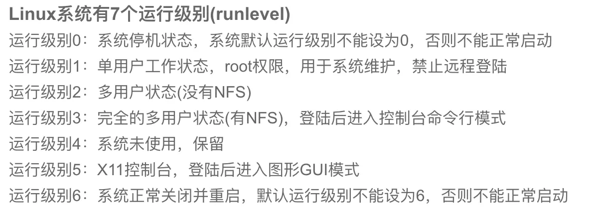 Linux 运行级别