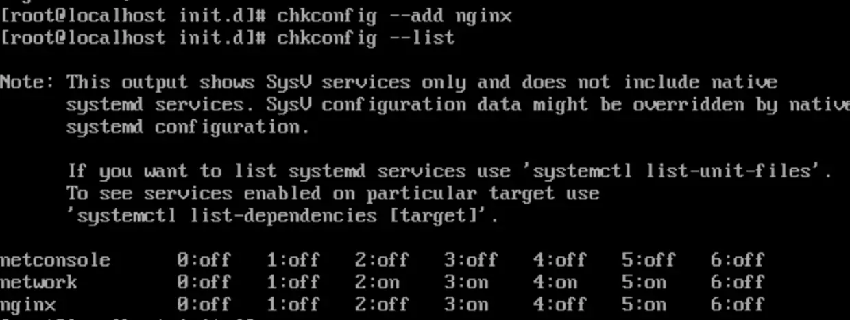 chkconfig 自启动