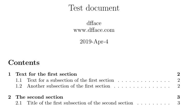 正文开头和目录