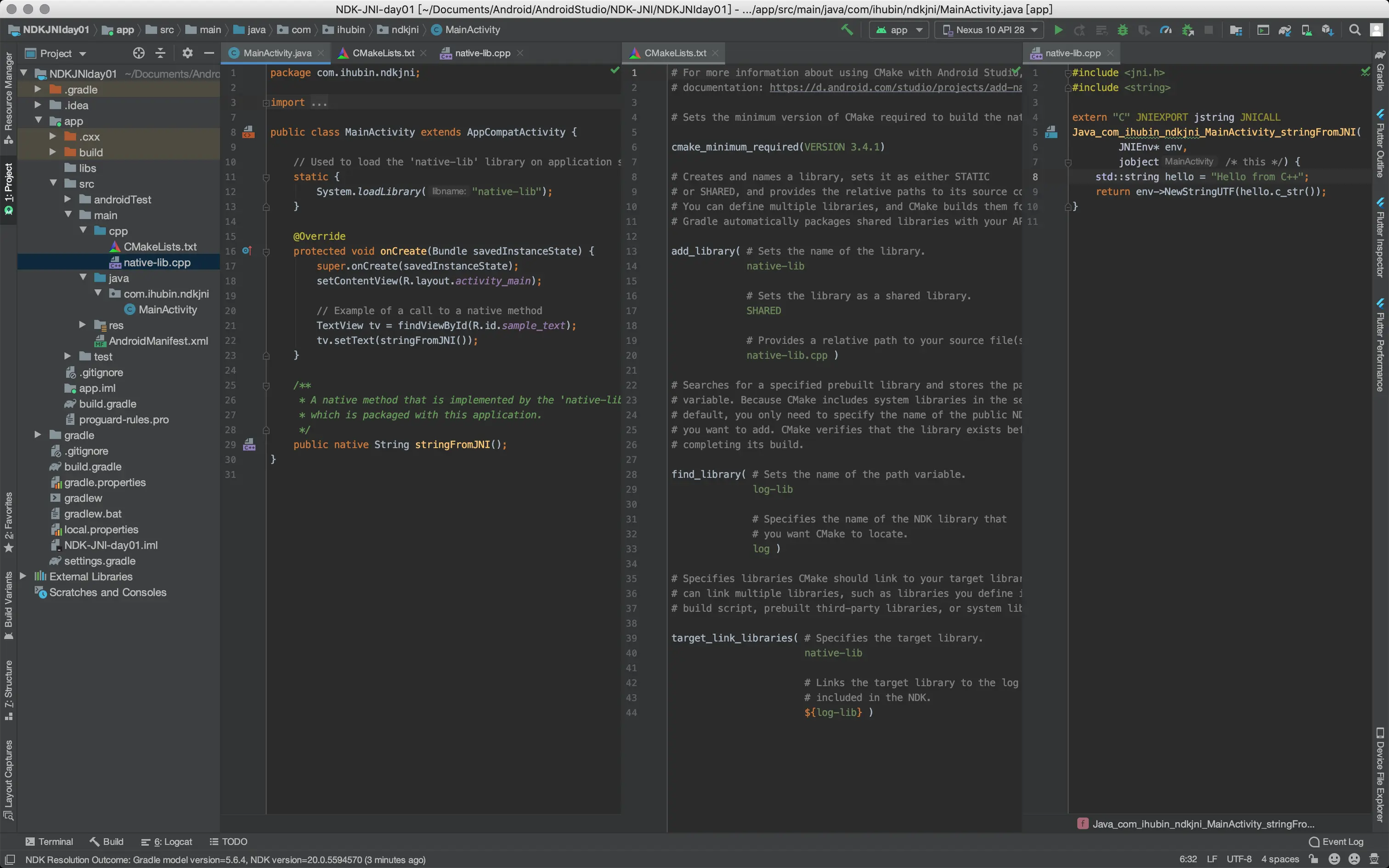 查看第一个 NDK-JNI 项目
