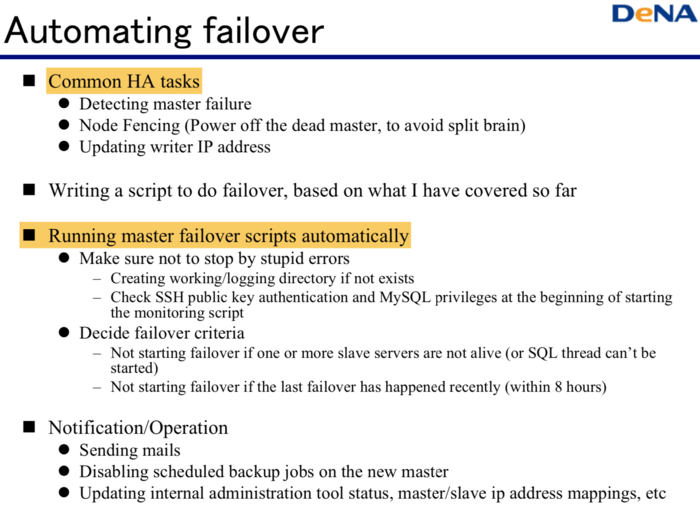 Automating failover
