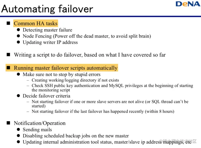 Automating failover