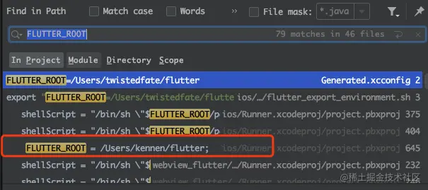 全局搜索flutter_root