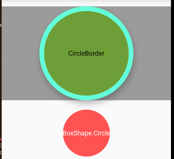 使用CircleBorder和Container中的BoxShape.circle的效果对比