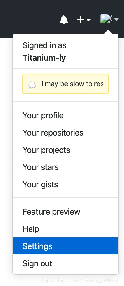 右上角个人-Settings
