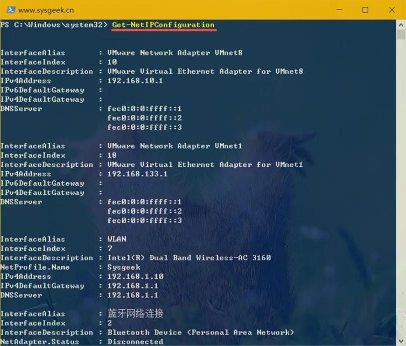 Get-NetIPConfiguration