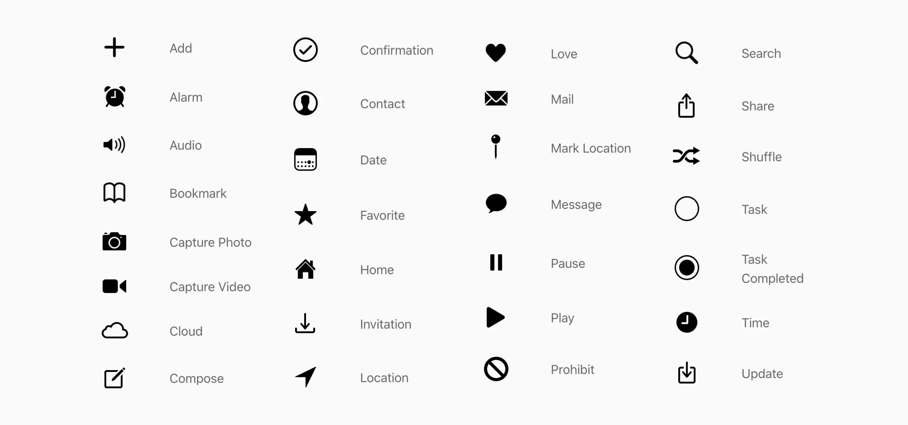 在 iOS 13 之前，来自 Apple [主页屏幕的快捷操作](https://developer.apple.com/design/human-interface-guidelines/ios/icons-and-images/system-icons/) 的 icon
