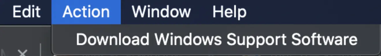 Boot Camp Assistant 菜单项