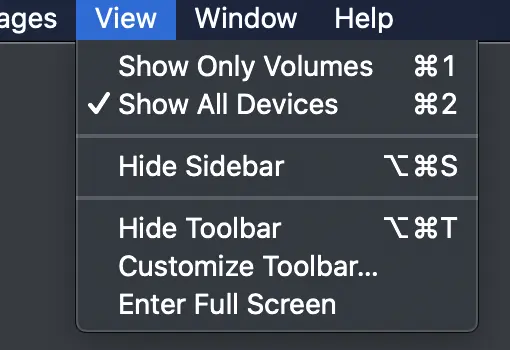 Disk Utility Show all Devices