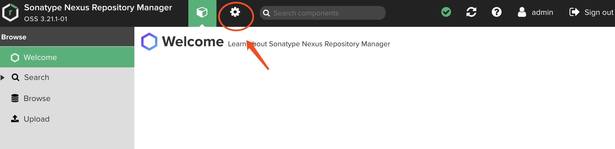 Nexus 登陆后的默认使用界面