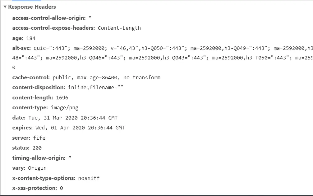 第一次响应头返回的缓存参数