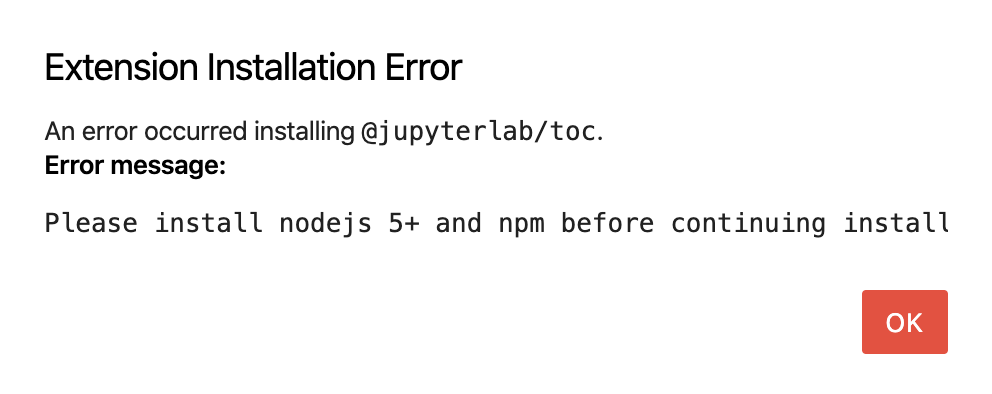 安装TOC遇到nodejs错误