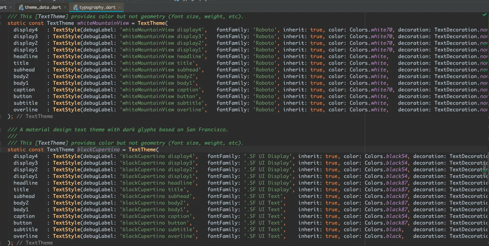 Flutter 默认字体