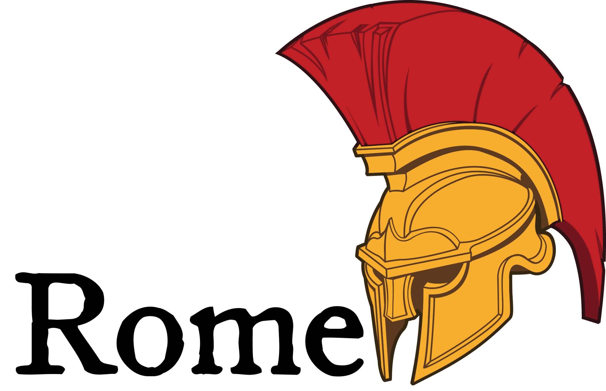 一个包含希腊斯巴达头盔的罗马项目 Logo