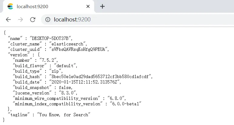 ES成功安装信息