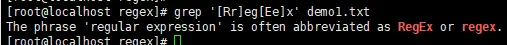 grep '[Rr]eg[Ee]x' demo1.txt