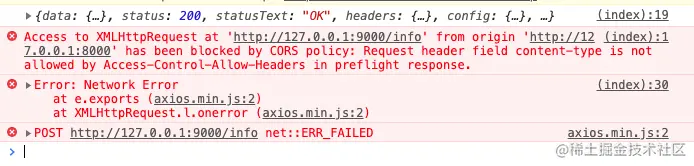 跨域-请求预检错误