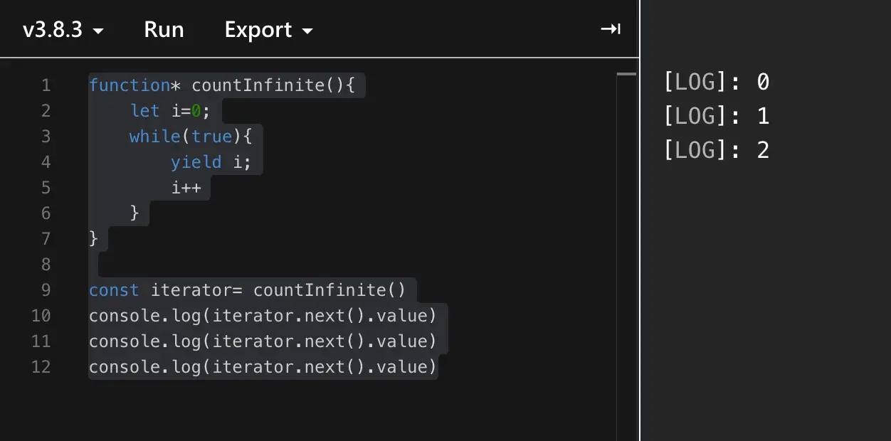 Count infinity example
