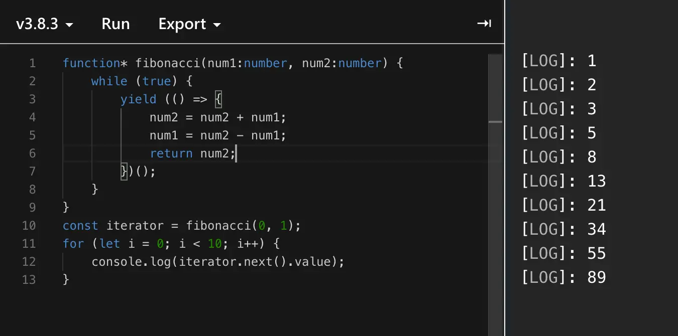 Fibonacci series Example