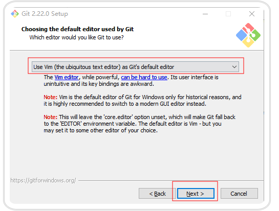 选择Git编辑器界面