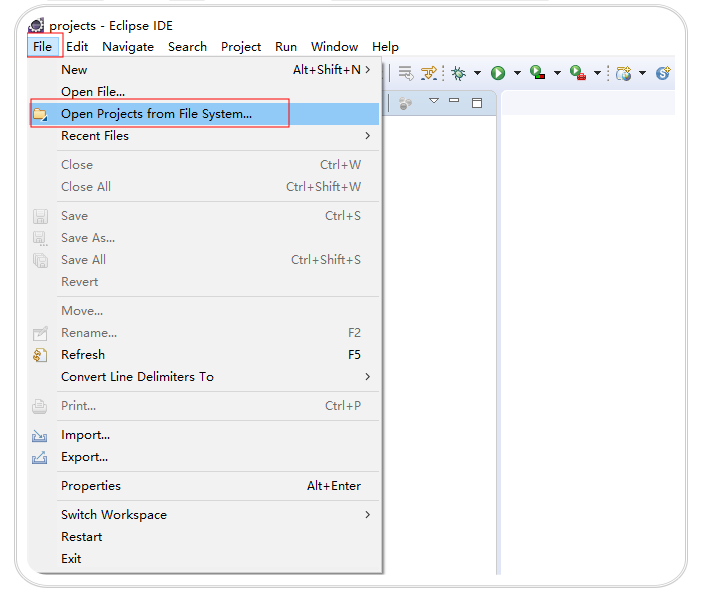 Open Projcets From File System