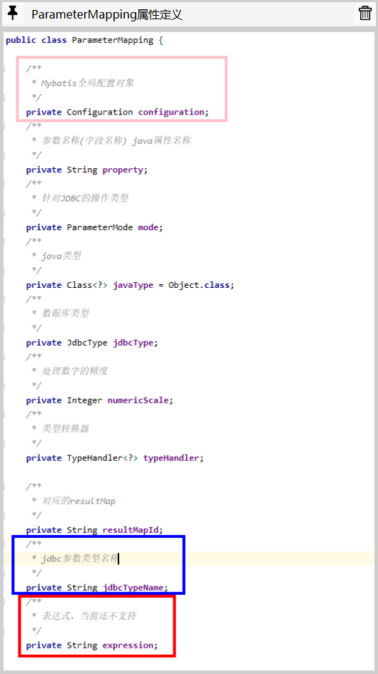 ParameterMapping属性定义