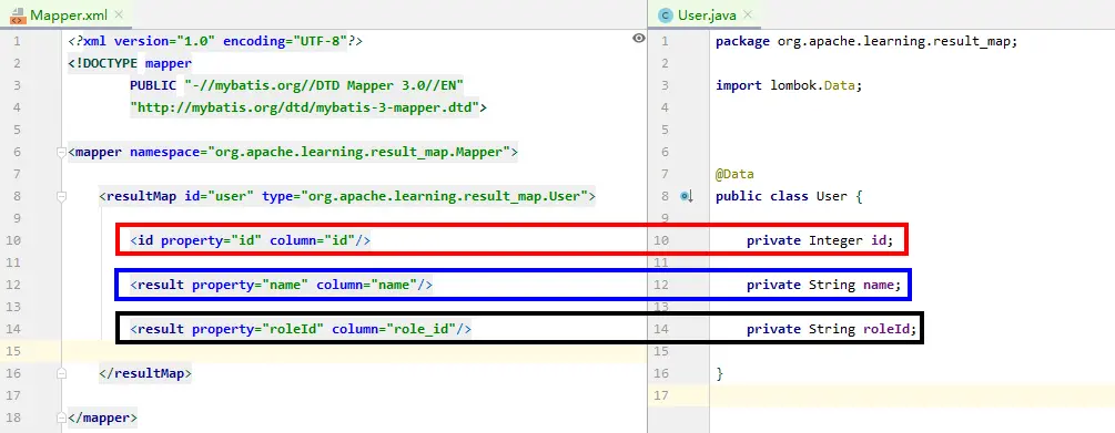 相对应的数据配置
