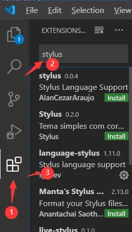 安装language-stylus快捷输入