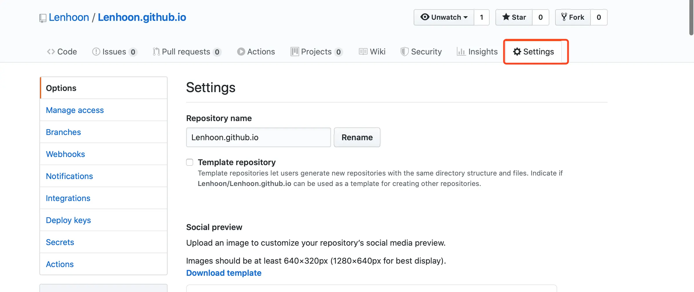 打开GitHubPagesSetting选项