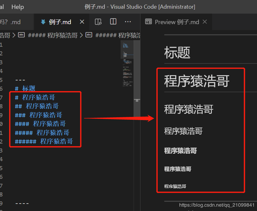 标题（右图为预览效果图）