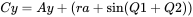 Cy=Ay + (ra + \sin(Q1+Q2))