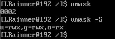 umask命令截图