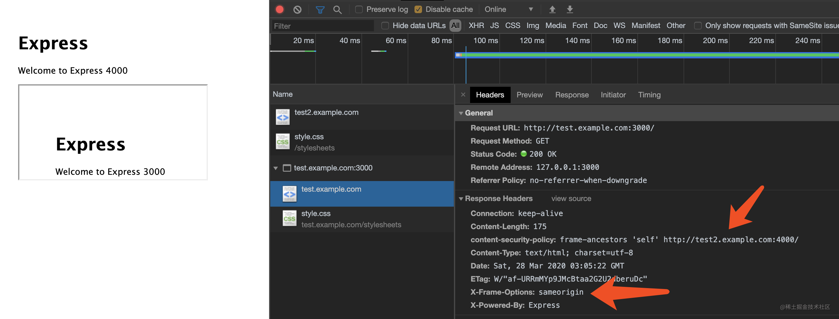 CSP frameancestors 对比 xframeoptions 有何不同？ 掘金